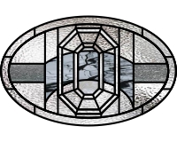 (image for) Ohio O letter and oval pattern for stained glass